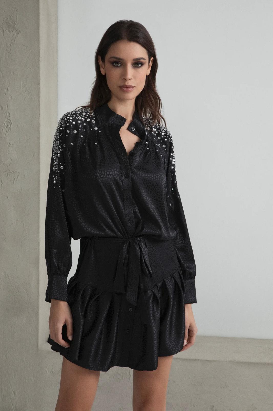 ABITO CHEMISIER GONNA A RUOTA STRASS E CINTA ODI ET AMO