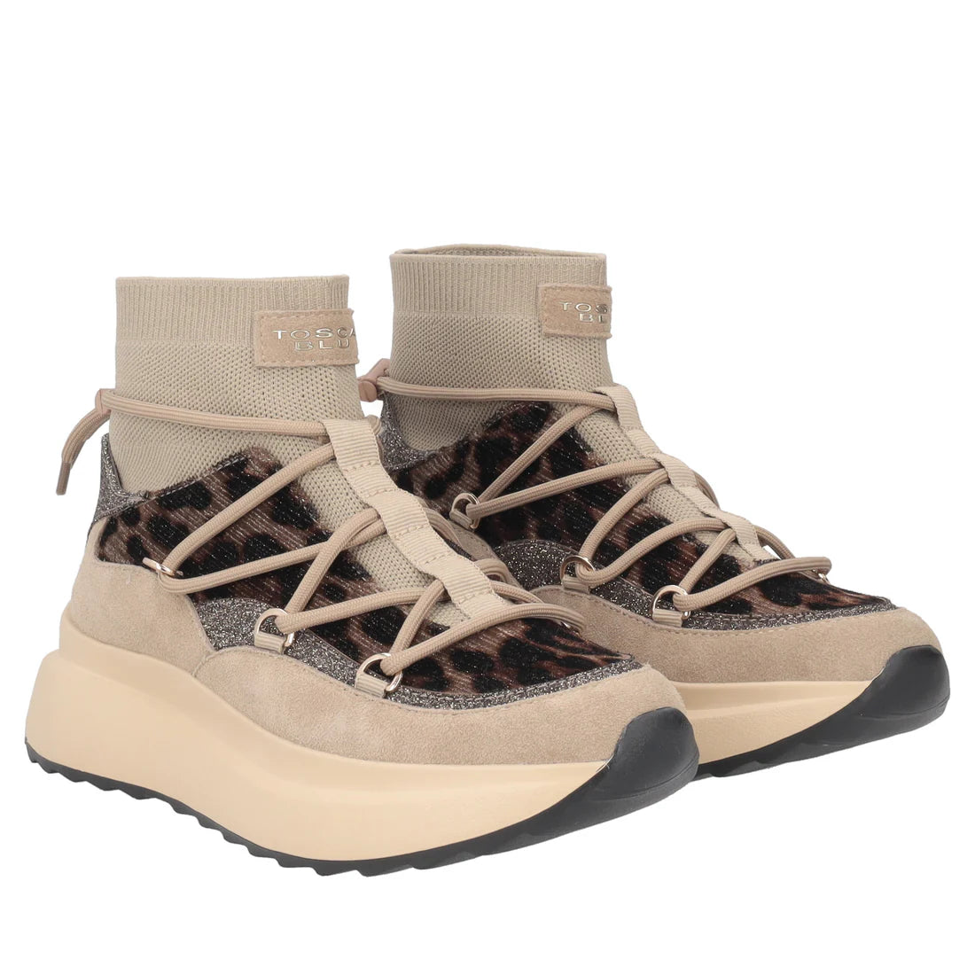 Sneakers Chill out con stampa animalier colore beige tosca blu