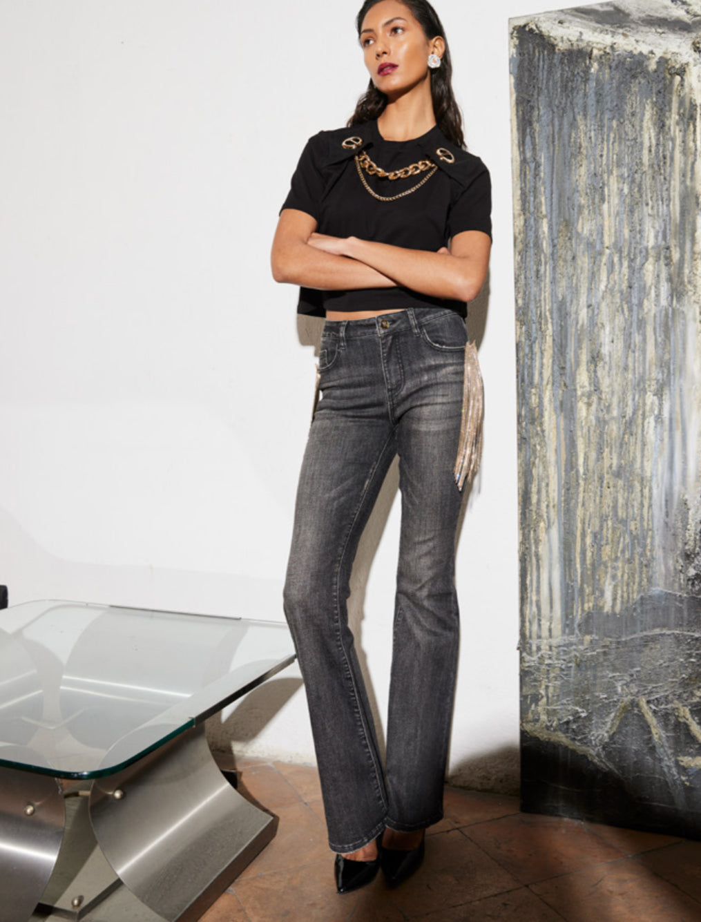 Jeans denim palazzo trash and luxury