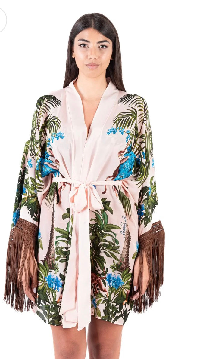 Kimono corto frangia District Margherita mazzei
