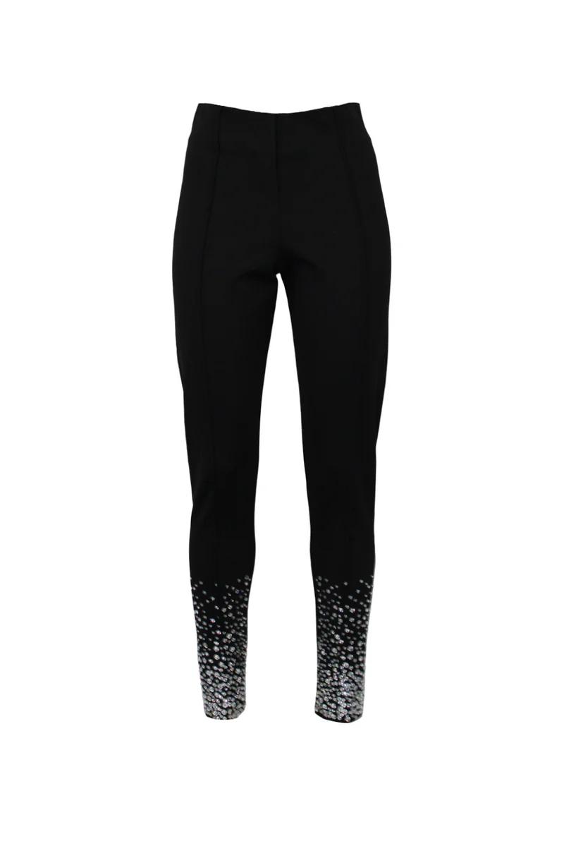LEGGINS PUNTO MILANO CON CRISTALLI SUL FONDO