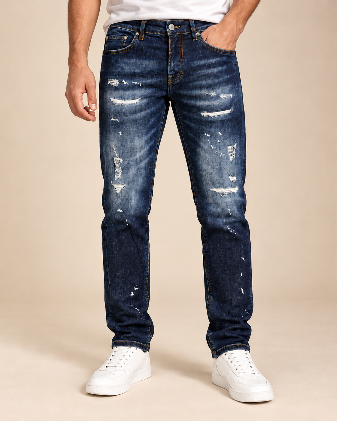 Jeans G2Firenze indossati, dettaglio denim distressed
