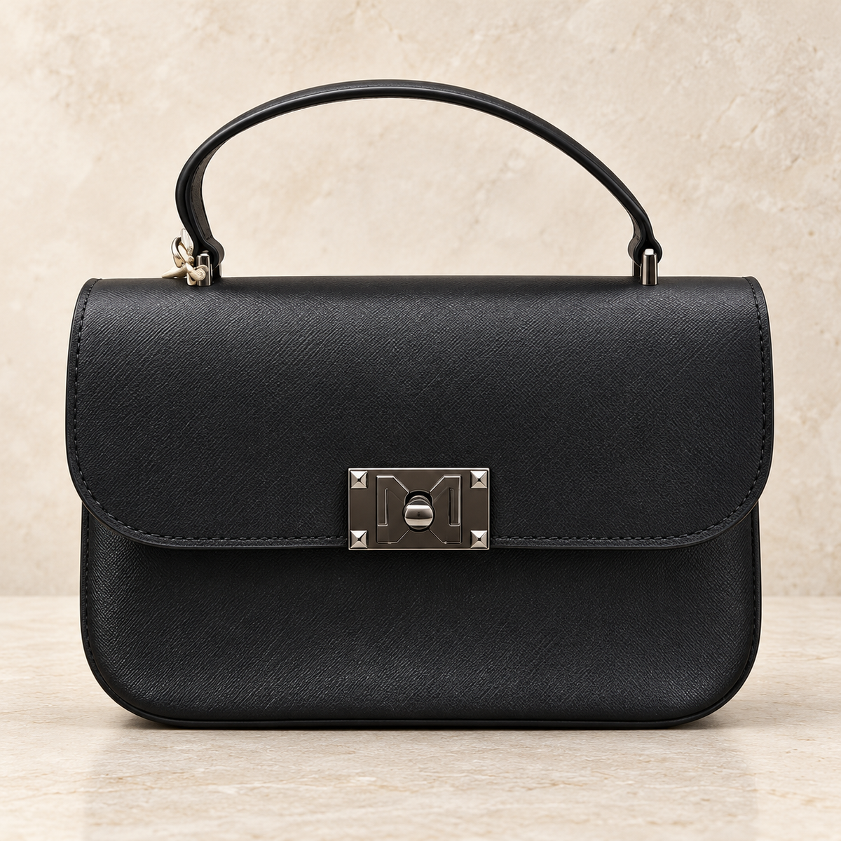 Borsa Marc Ellis nera con chiusura argento — foto prodotto