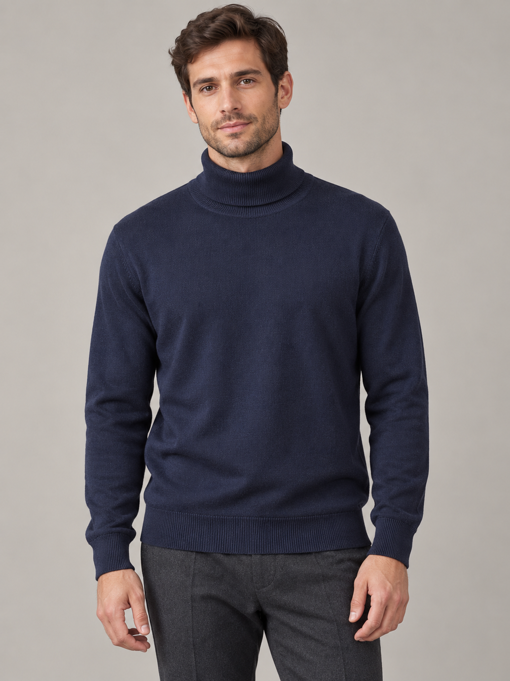 Dolcevita uomo Superior Vintage Blu navy indossato