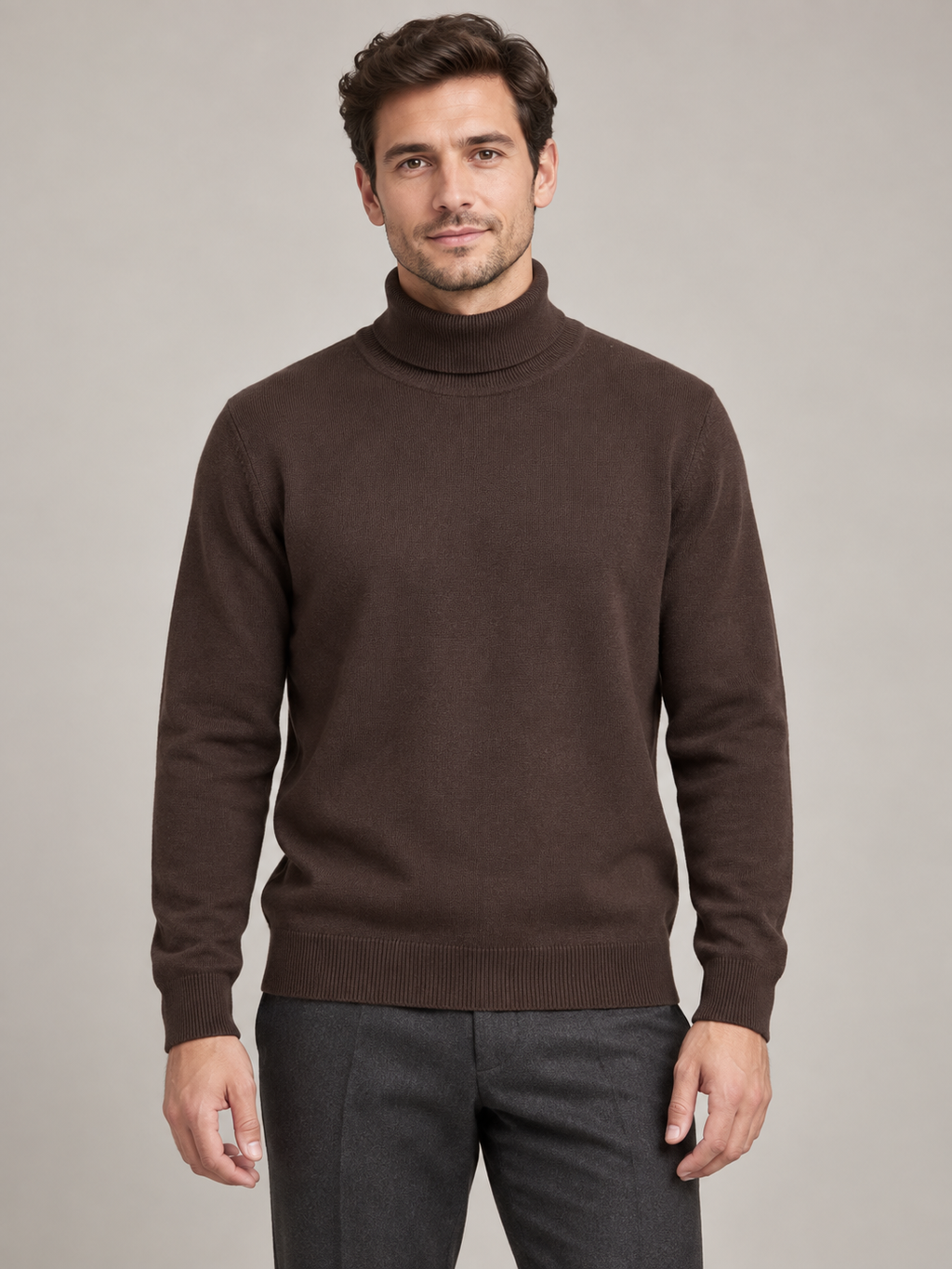 Dolcevita uomo Superior Vintage Marrone indossato