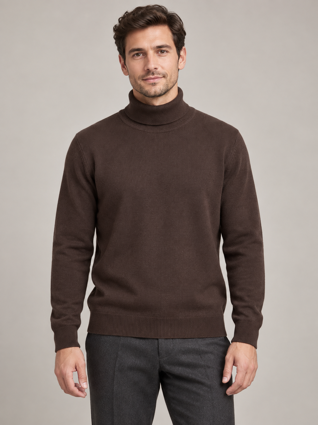 Dolcevita uomo Superior Vintage Marrone indossato