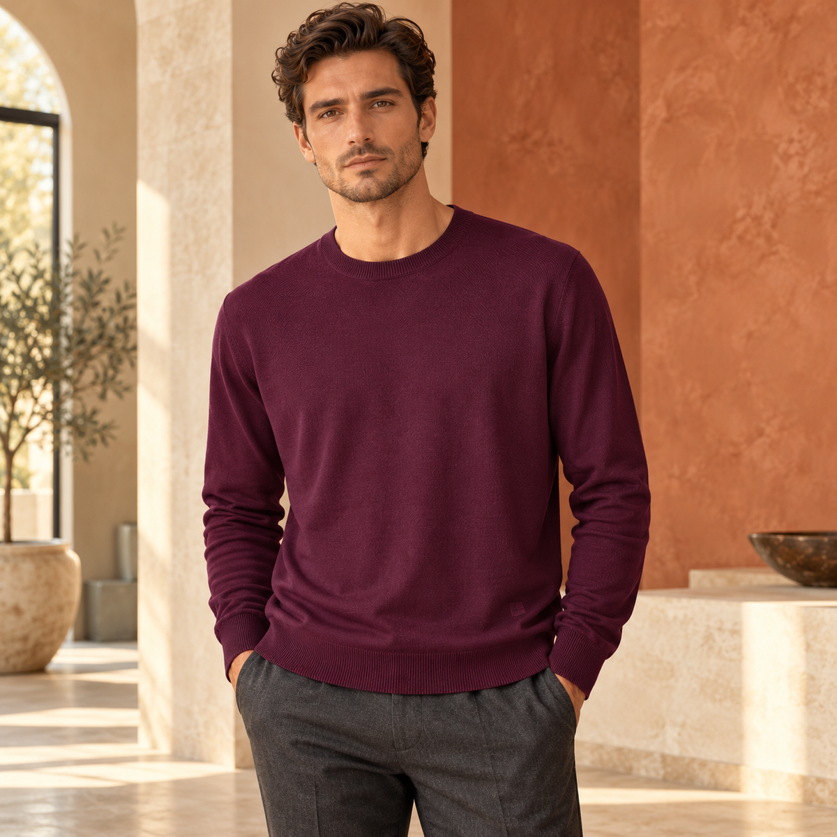 Maglia Urbanring bordeaux prugna indossata